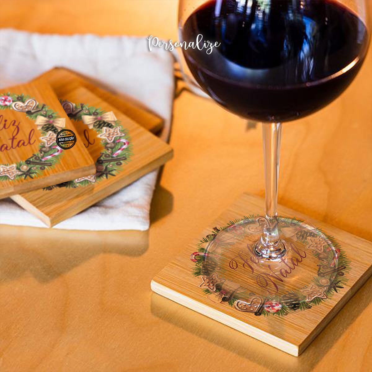 Conjunto 4 bases para copos "Grinalda"