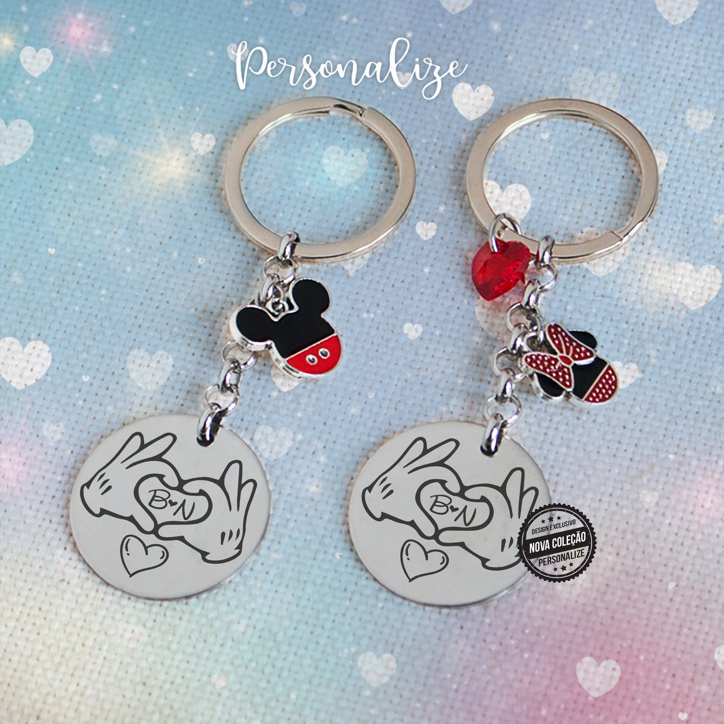 porta chaves " Minnie e Mickey"