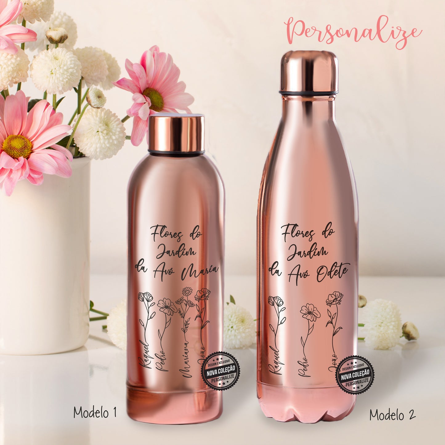 Garrafa " Flores do meu Jardim"