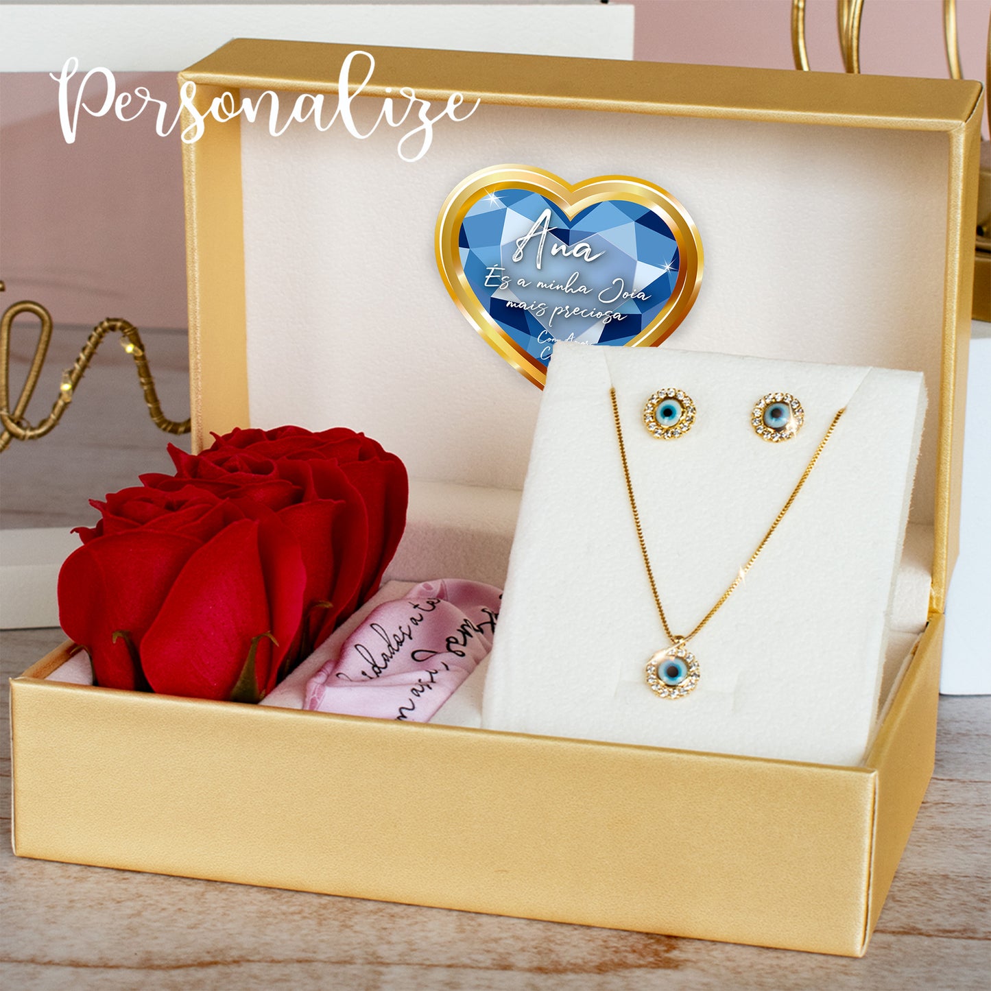 Conjunto fio e brincos " Proteção "