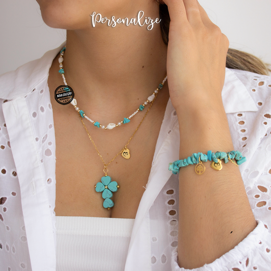 Conjunto turquesa "Boa sorte"