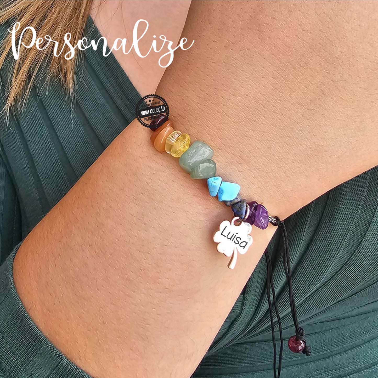 Pulseira 7 chakras " Nome "