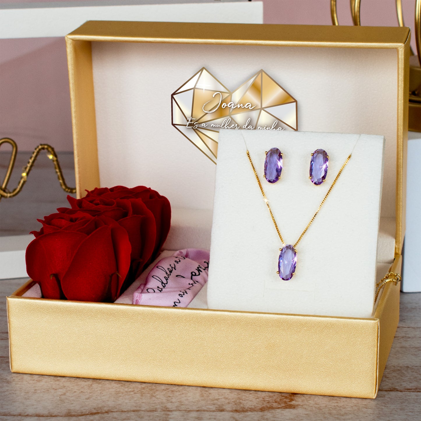 Conjunto fio e brincos "crystal drop"