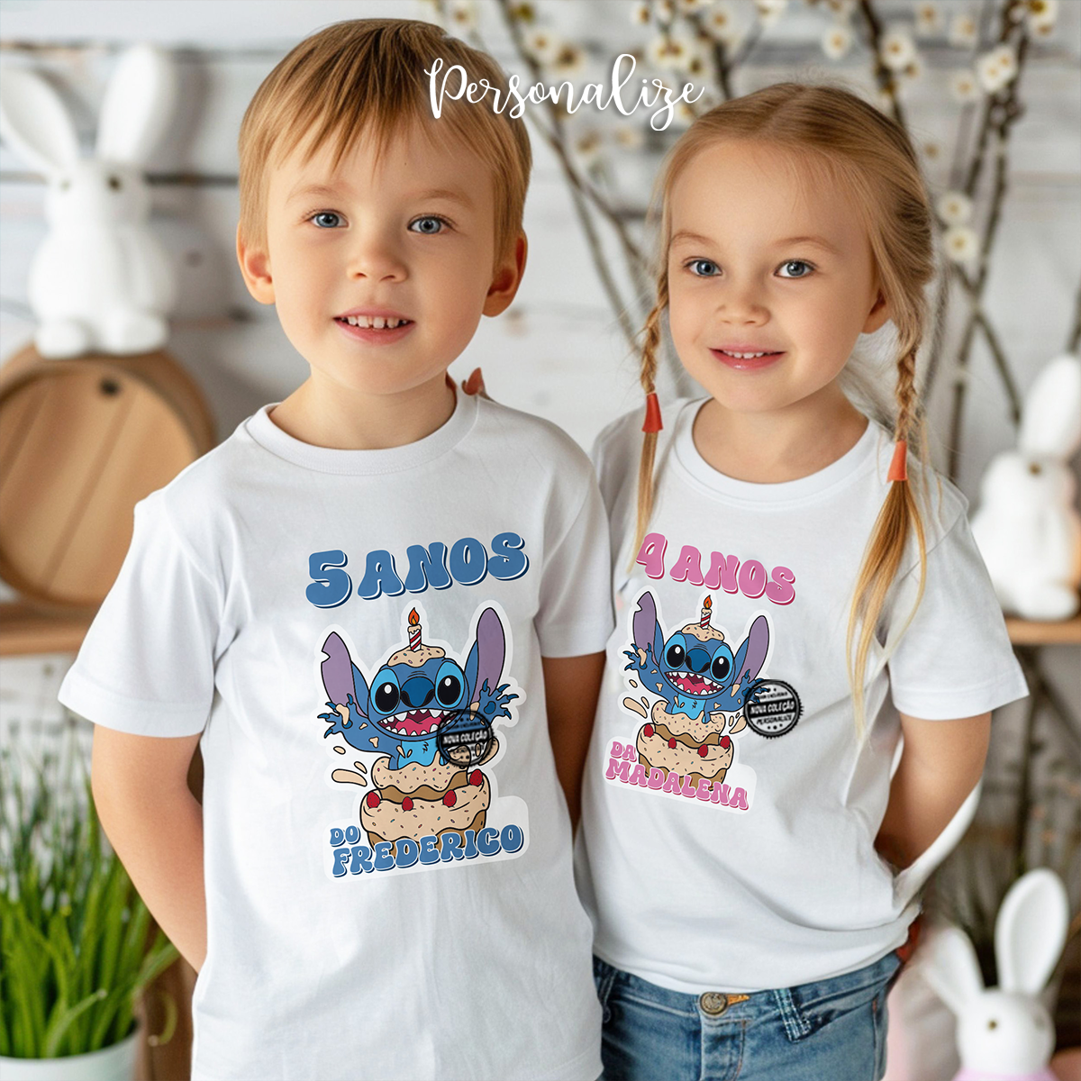T-Shirt aniversário criança "Stitch"
