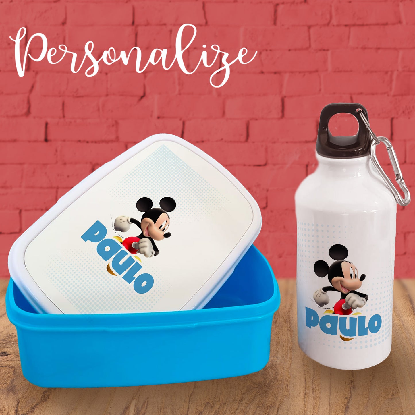 Conjunto Caixa de lanche e garrafa " Mickey "