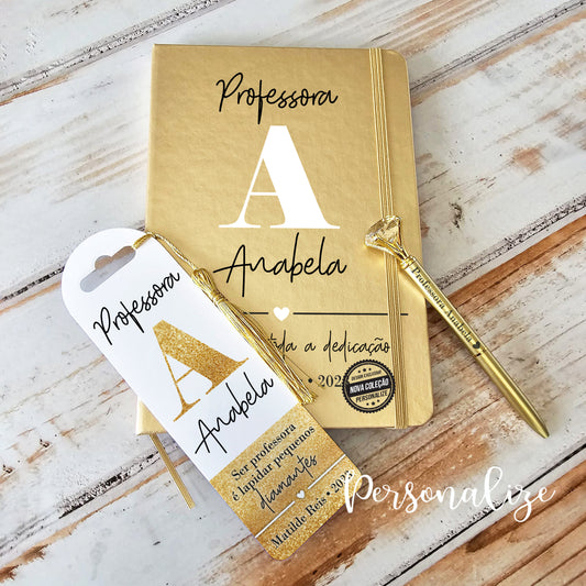 Conjunto  Bloco + caneta+ marcador " Diamantes"