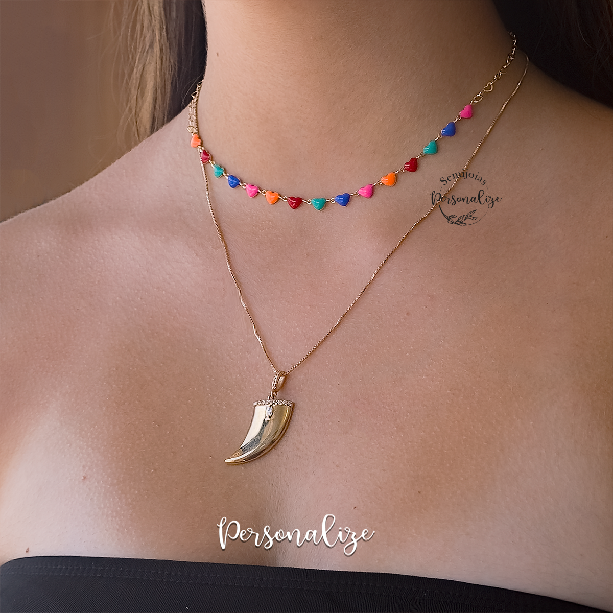 Fio duplo semijoia corno