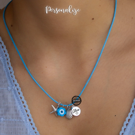 Fio azul amuletos verão "Nome"