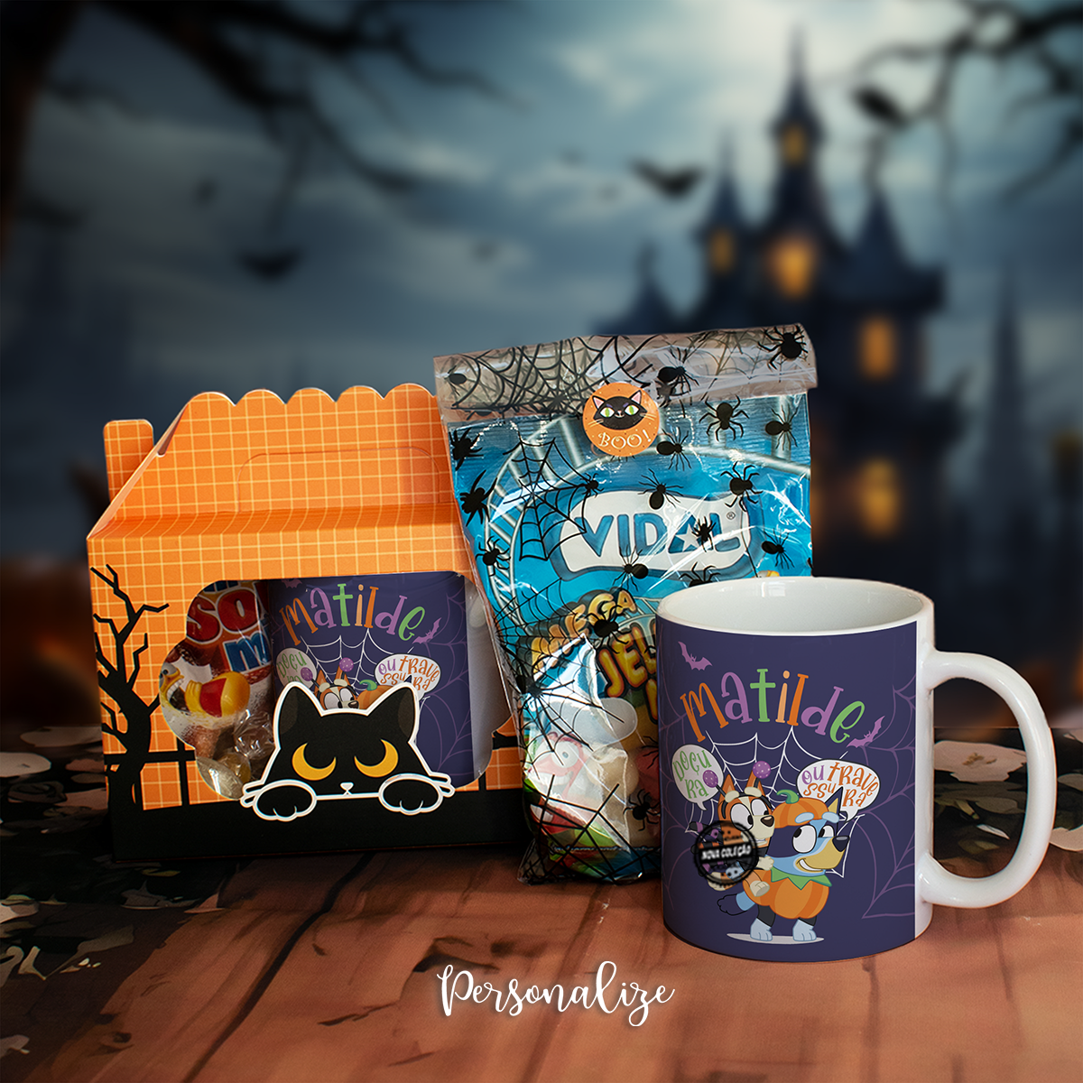 kit caixa halloween "Bluey"
