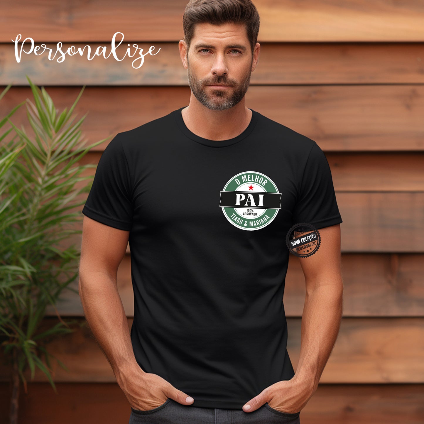 T-shirt " Melhor pai - 100 % autentico "