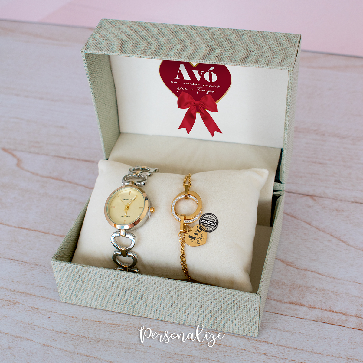 Conjunto relógio e pulseira "Avó"