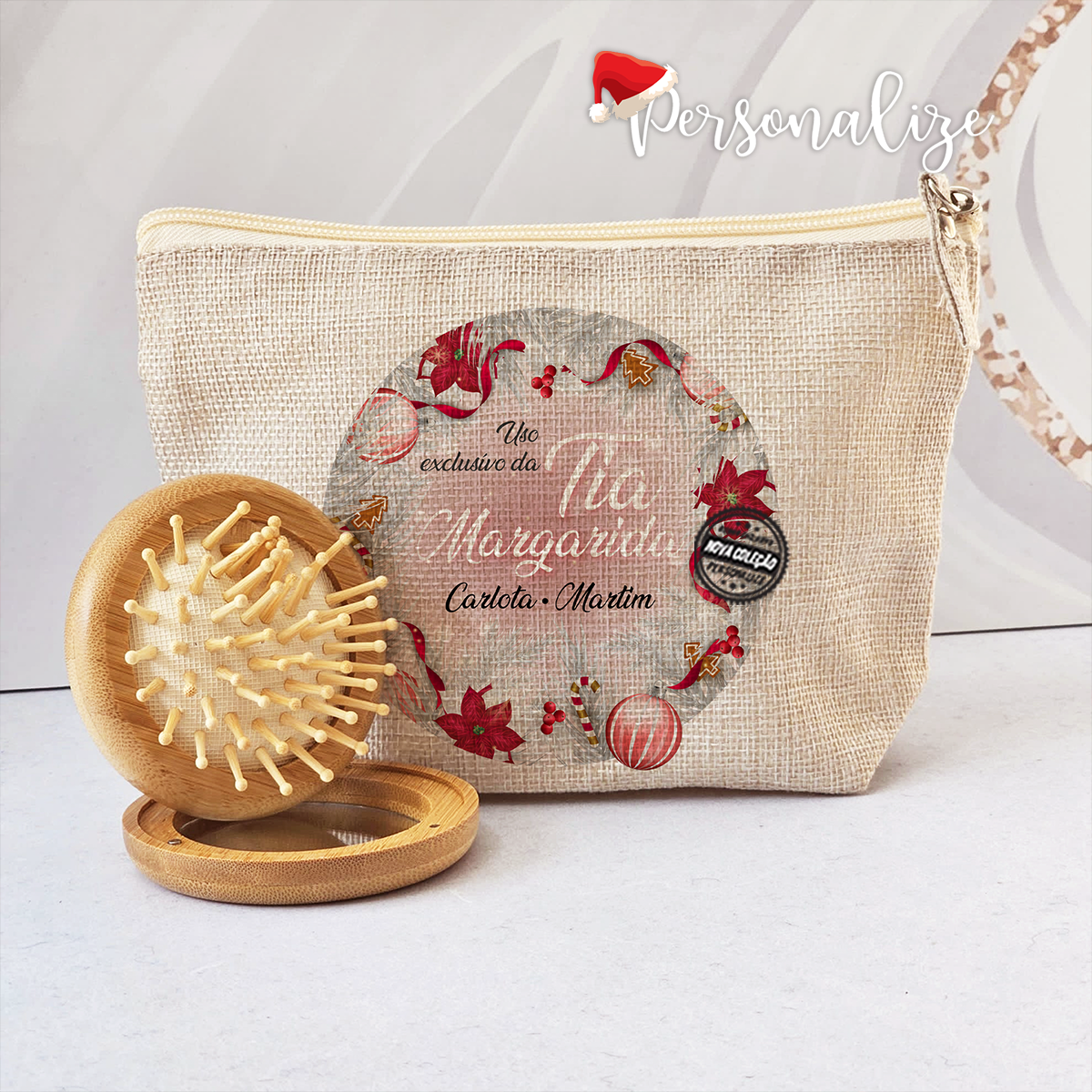 Bolsa com escova "Feliz natal"