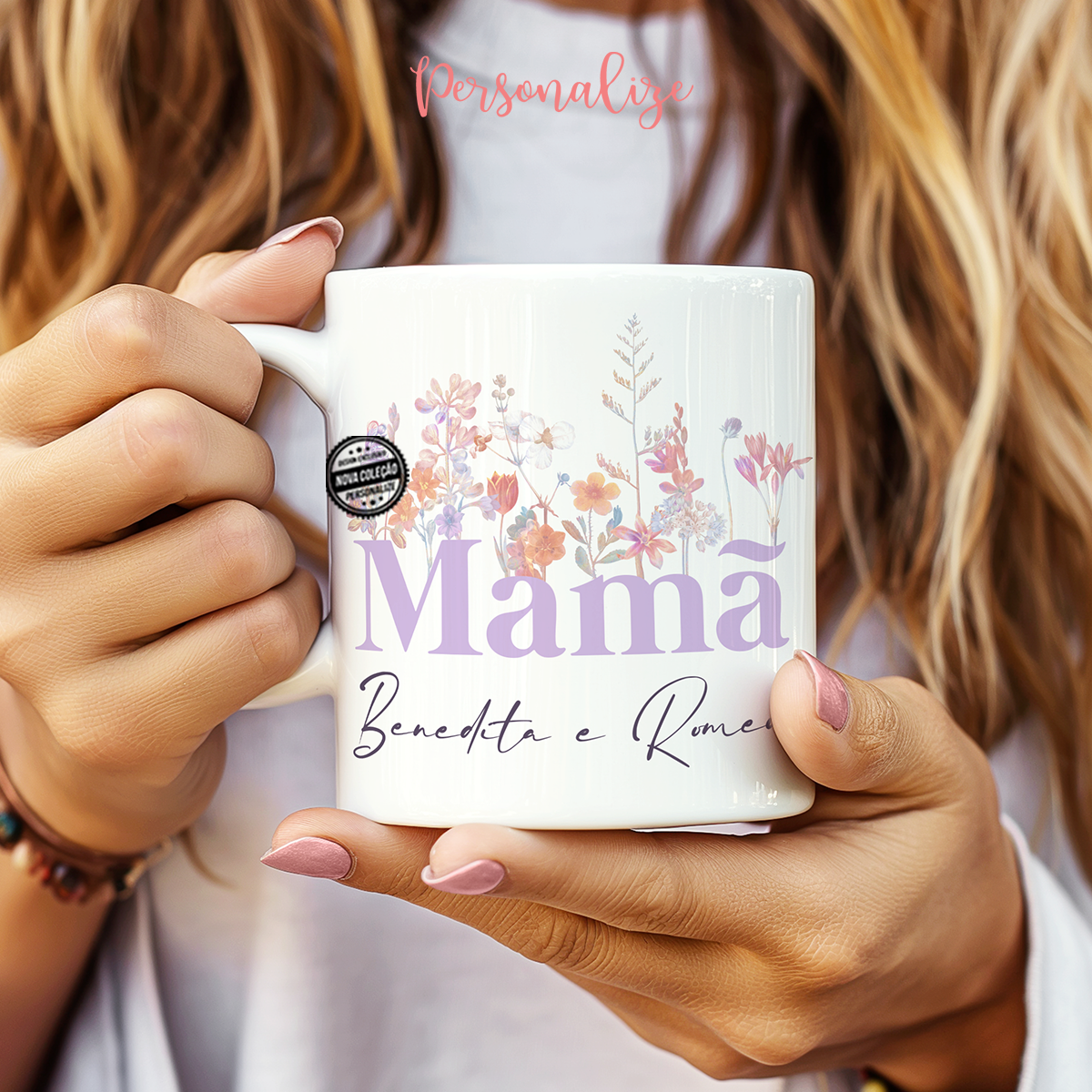 Caneca floral "Mamã"