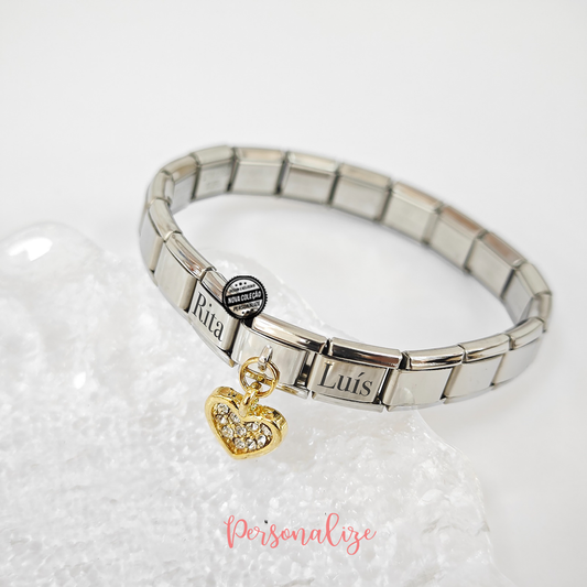 Pulseira nomes "Coração / Infinito"