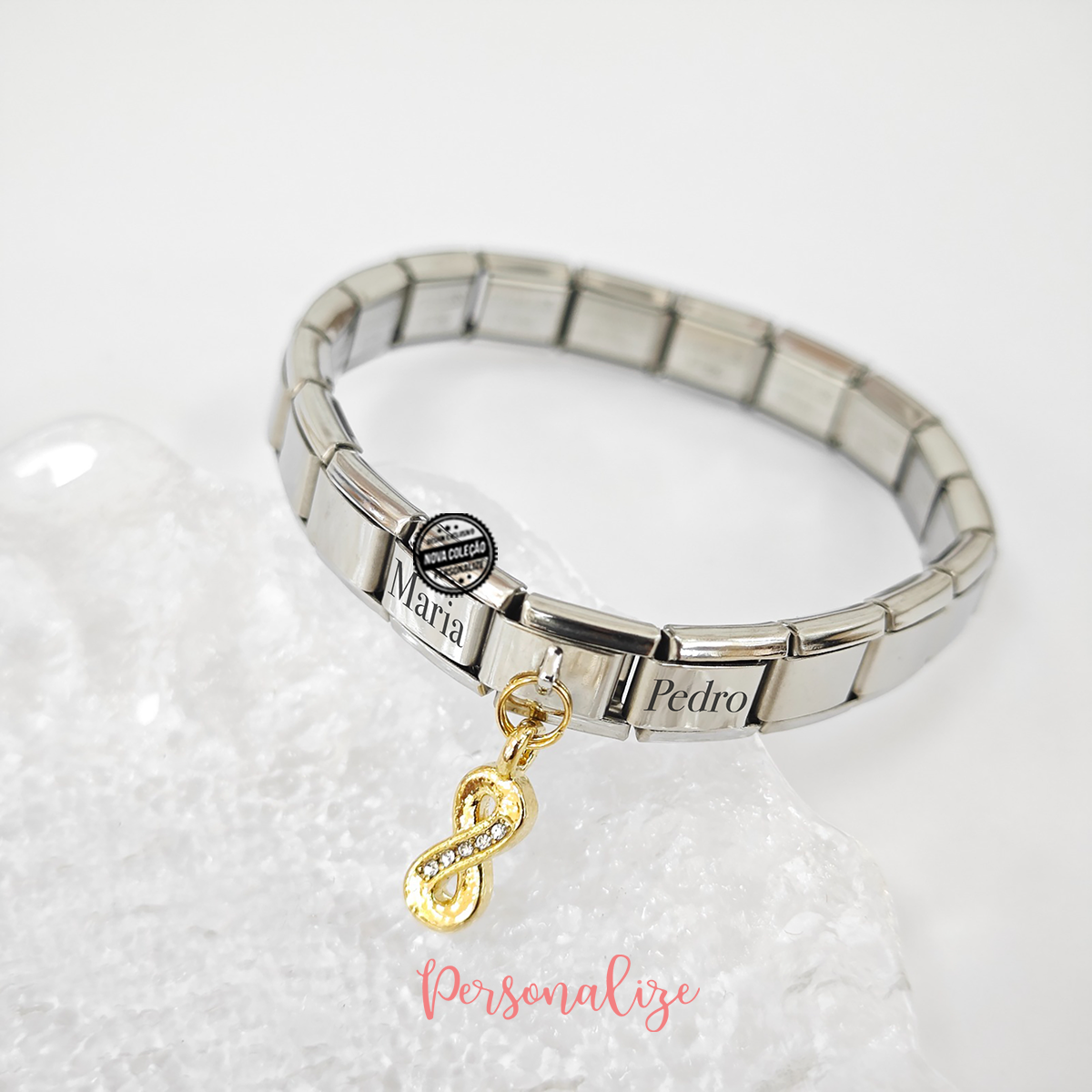 Pulseira nomes "Coração / Infinito"