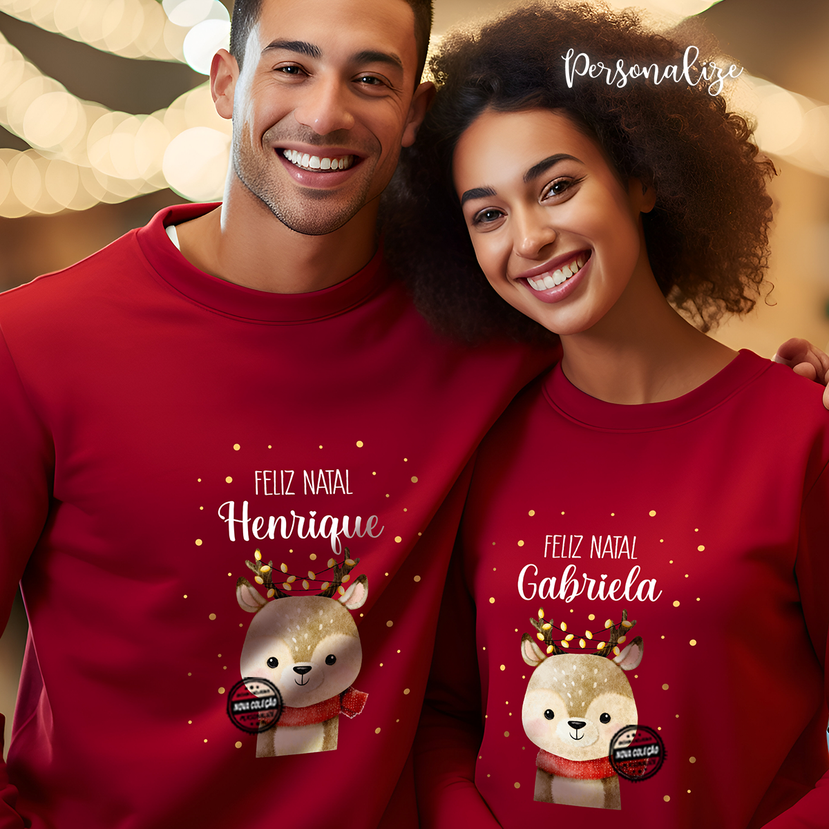 Sweat de natal rena " Feliz Natal"