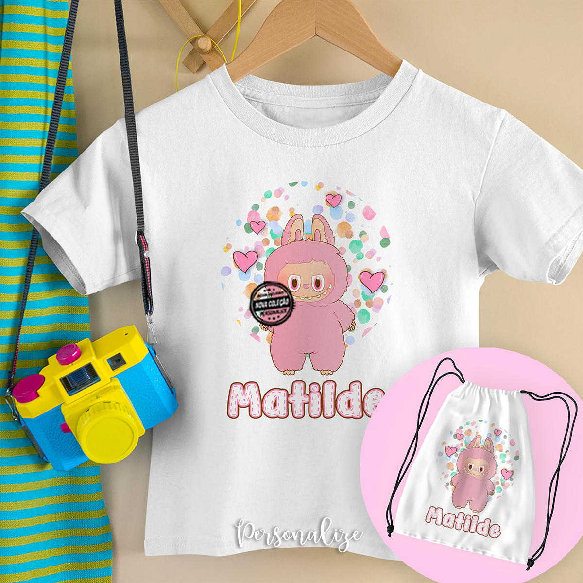 T-shirt e/ou saco mochila "Labubu"