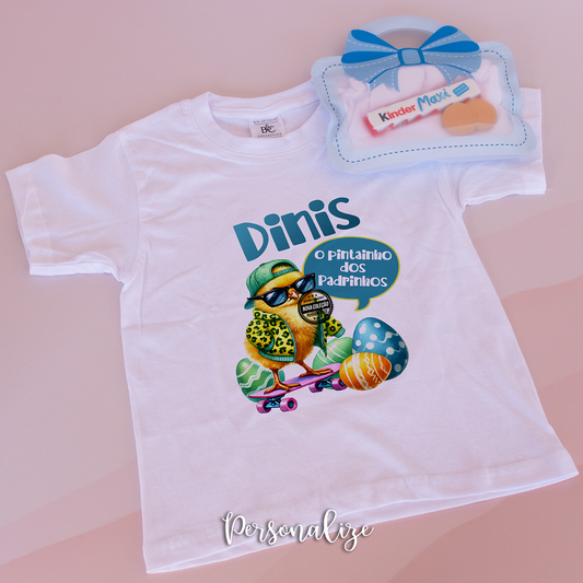 T-shirt com saquinho "Pintainho"