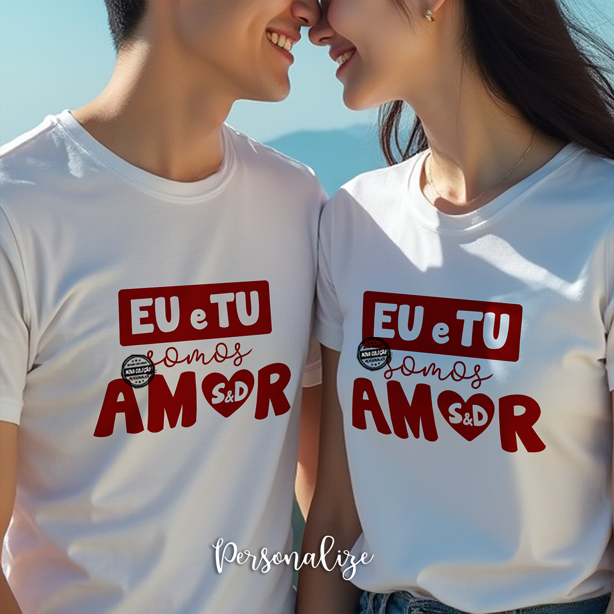 T-shirt 100% algodão "Eu e tu somos amor"