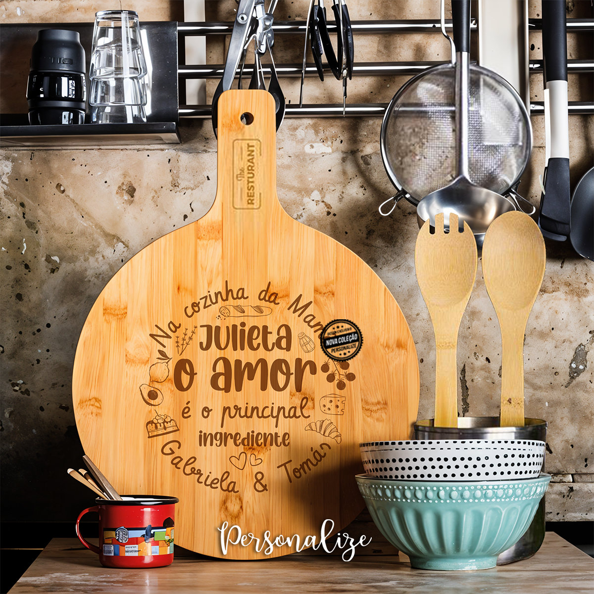 Tábua XL de madeira "Cozinha da mamã..."