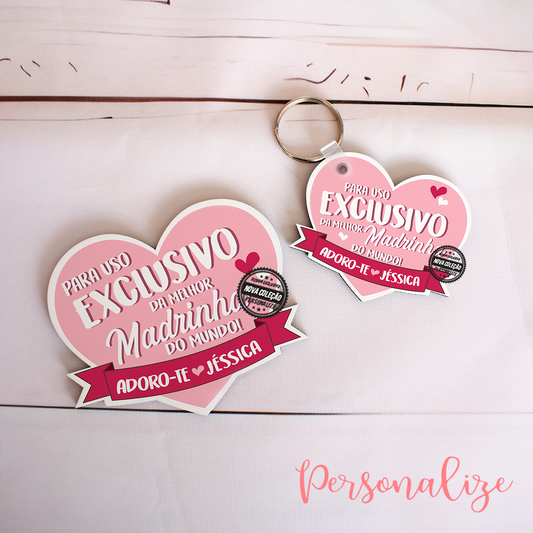 Porta-chaves e/ou íman coração" Para uso exclusivo..."