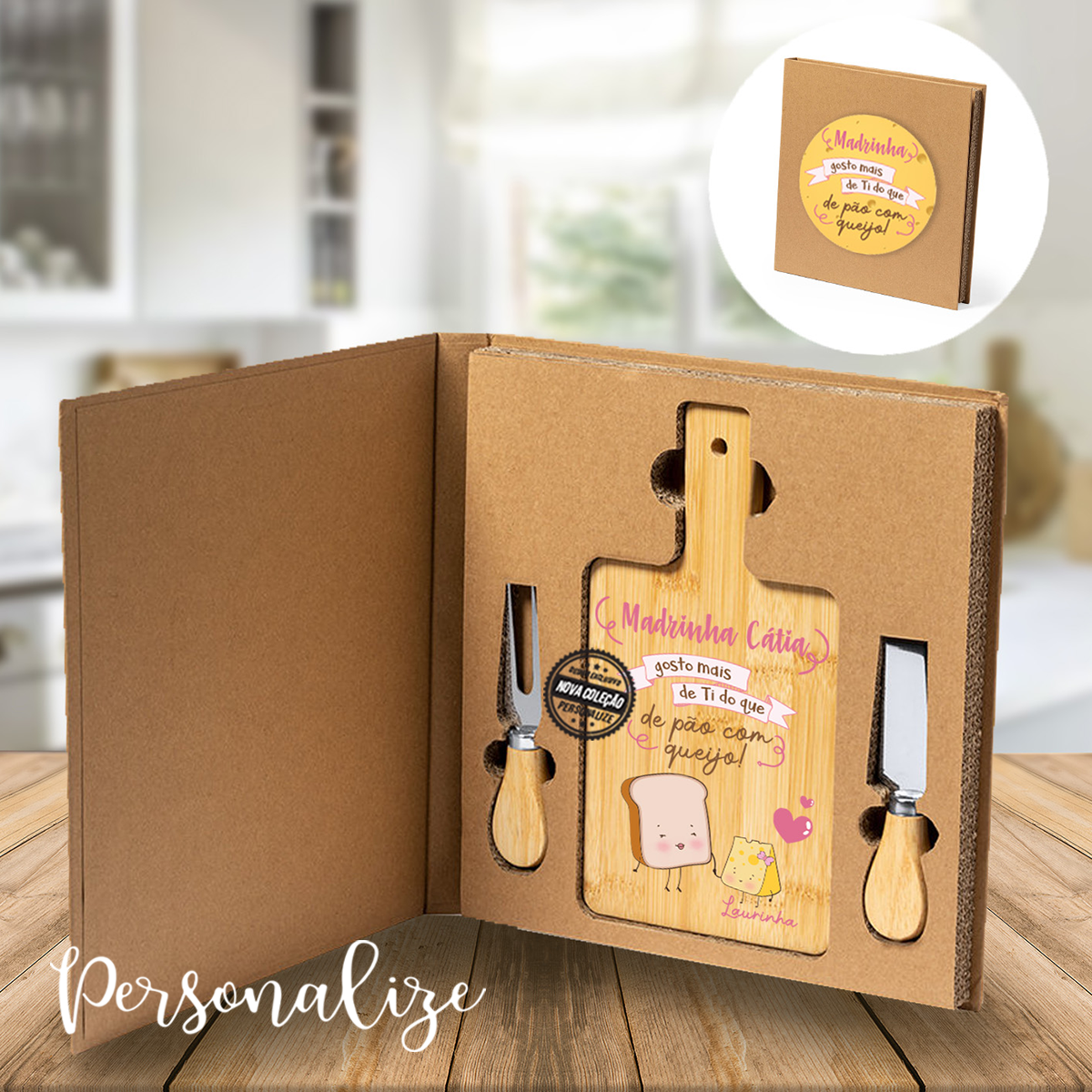 Tábua padrinhos " Gosto mais de ti que pão com queijo"