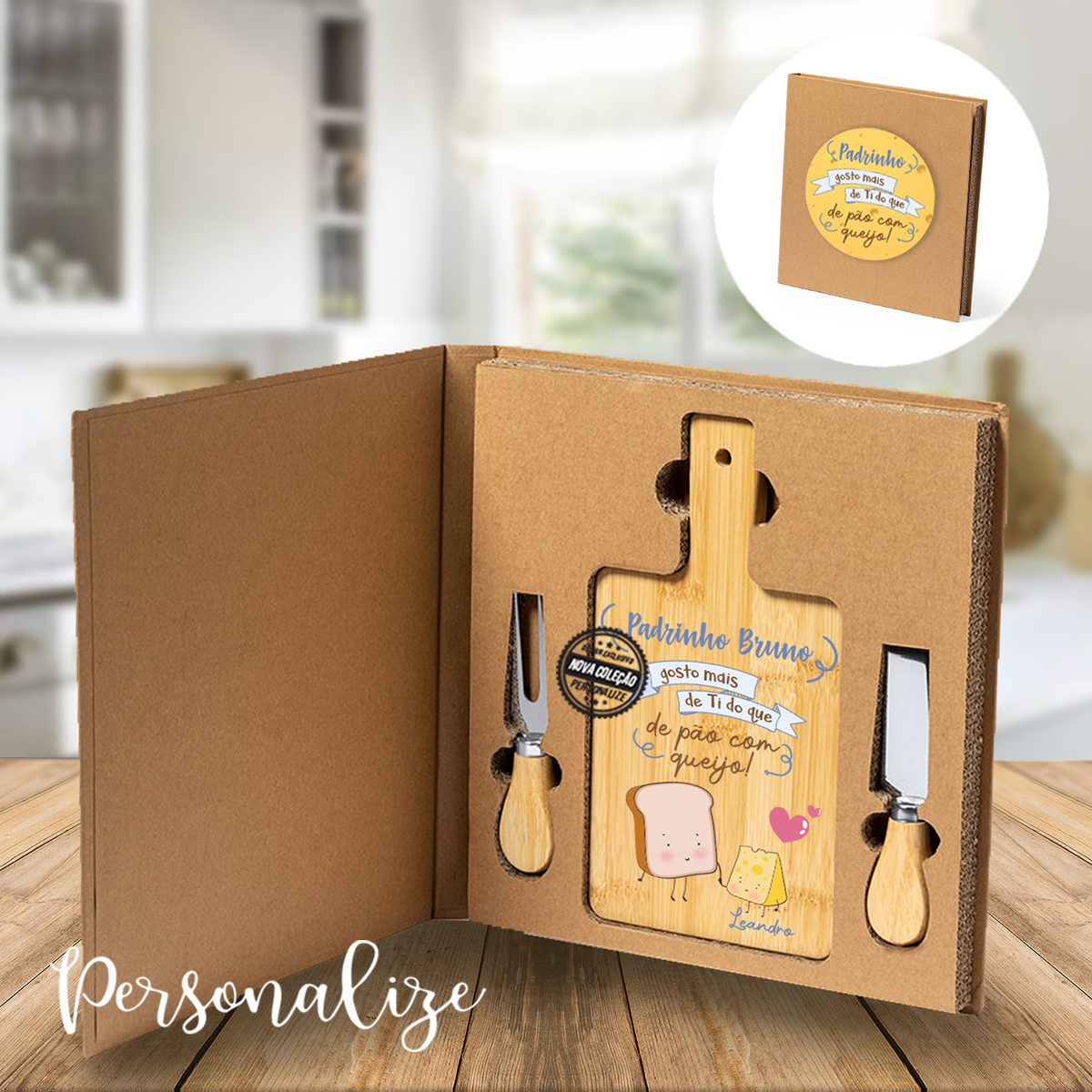Tábua padrinhos " Gosto mais de ti que pão com queijo"