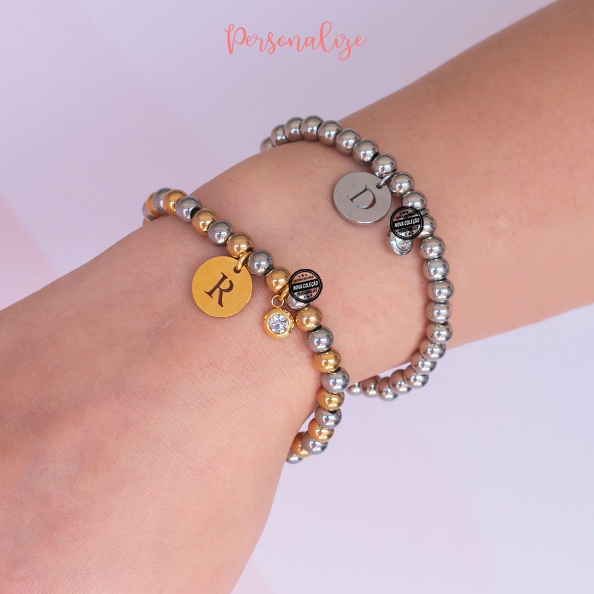 Pulseira bolinhas " Inicial"