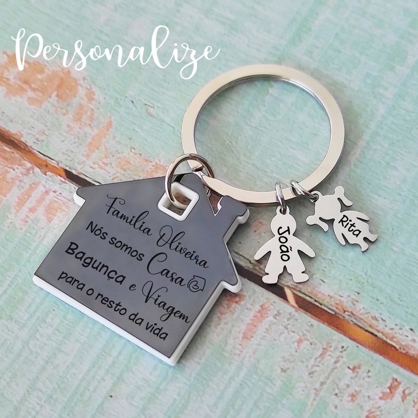 Porta chaves " Nós somos Casa, Bagunça e viagem para o resto da vida "