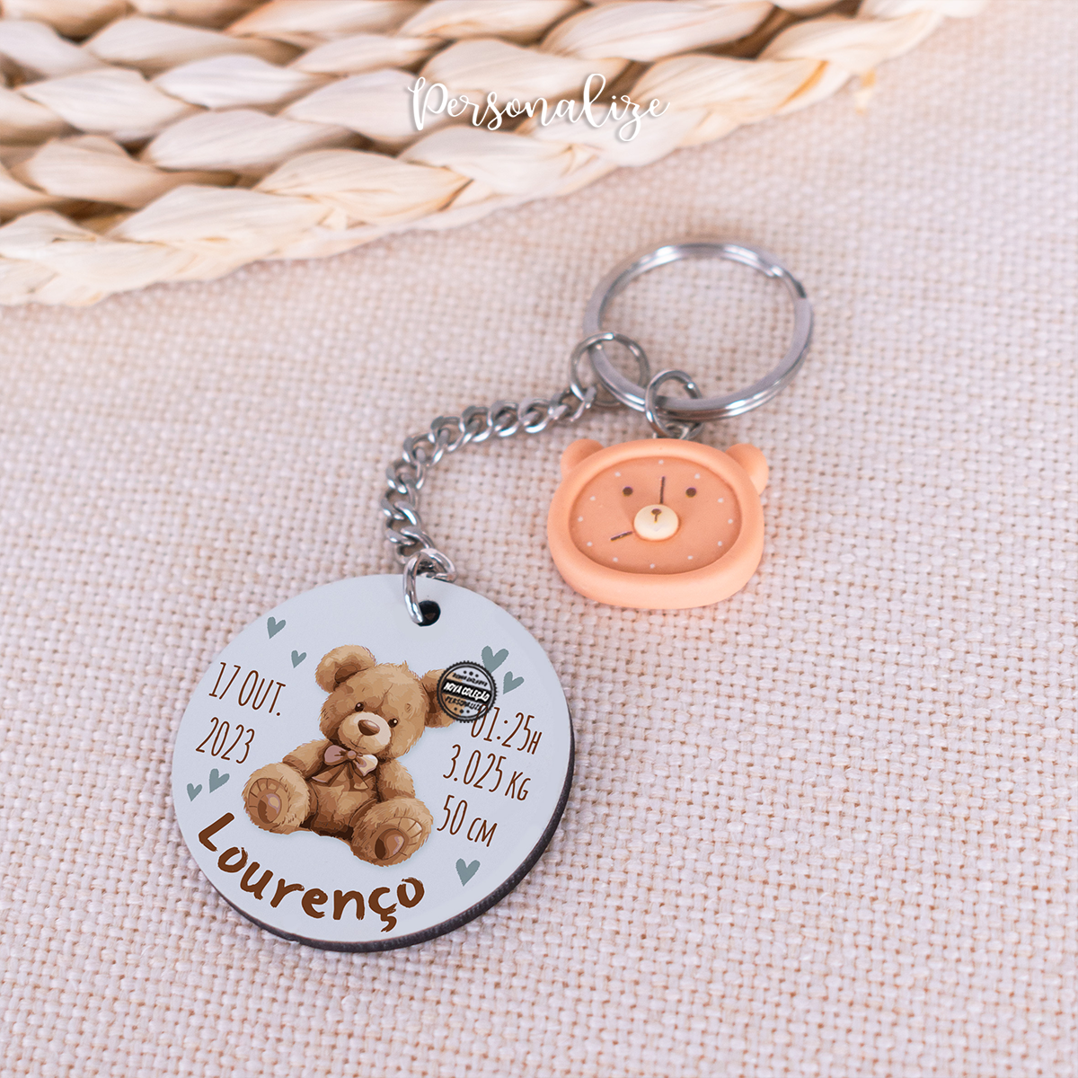 Porta chaves "Dados de nascimento"