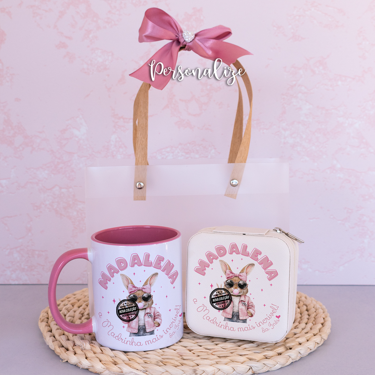 Kit "charme" coelhinha madrinha incrível