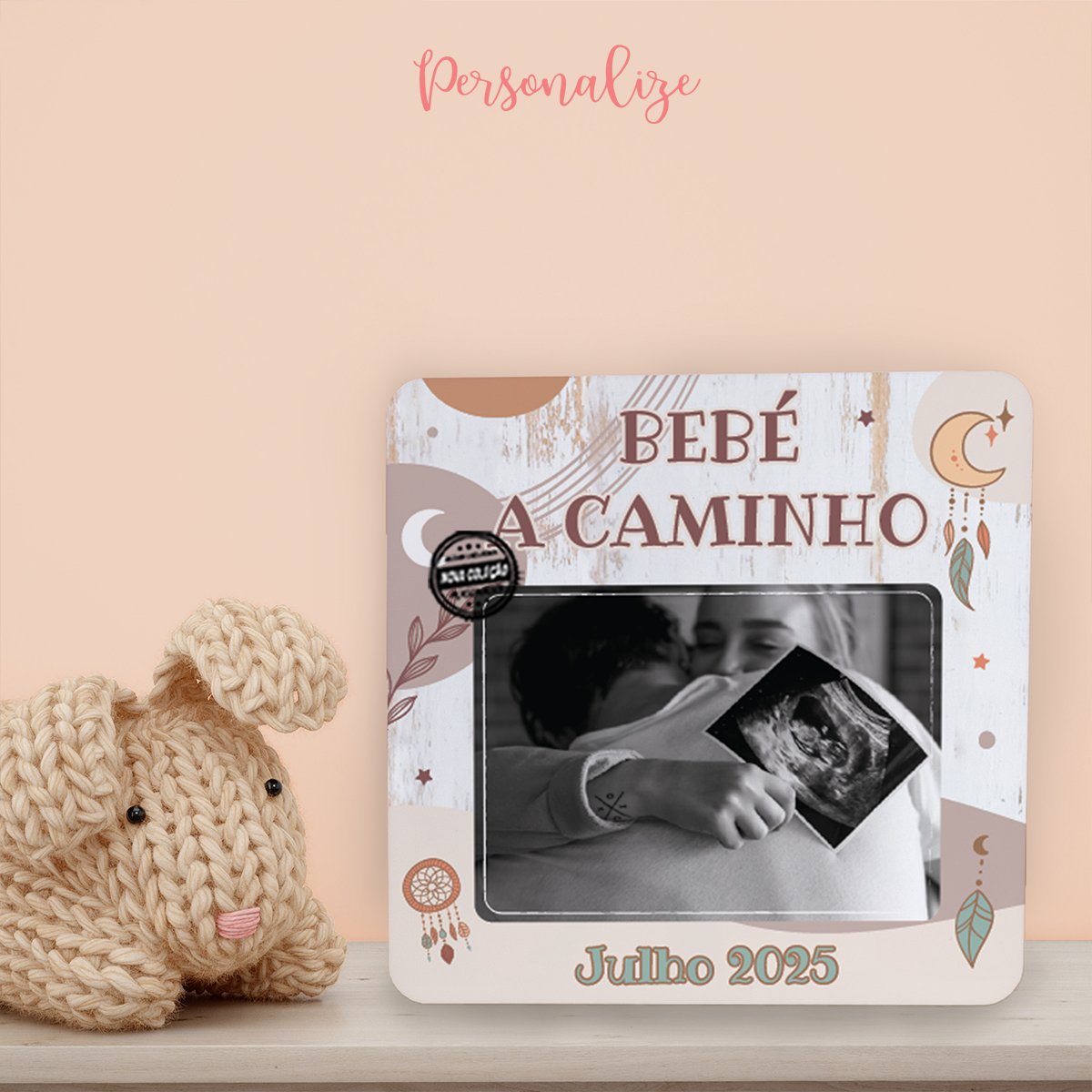Moldura de Madeira "Bebé a caminho..."