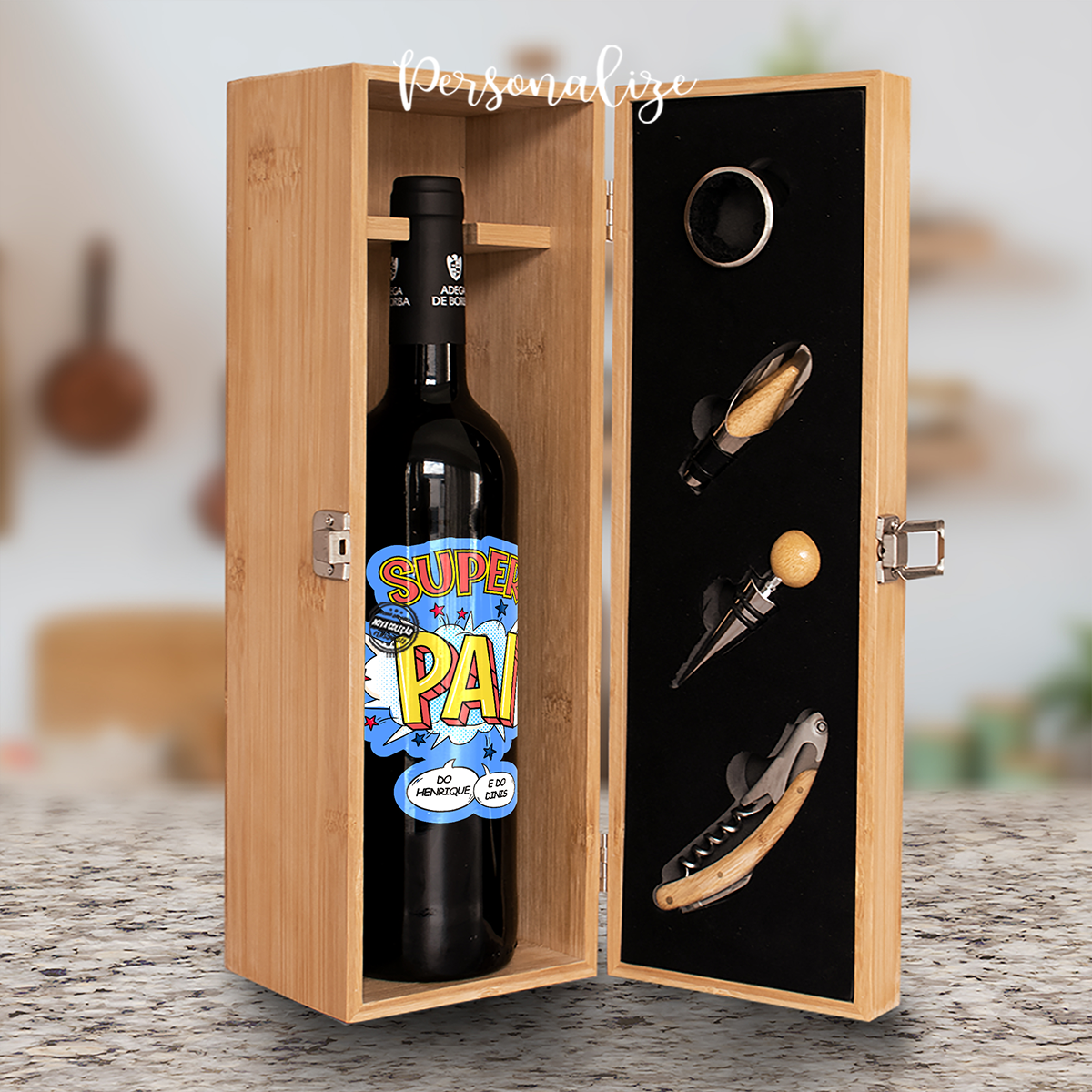 Conjunto de Vinho BD "Super Pai"