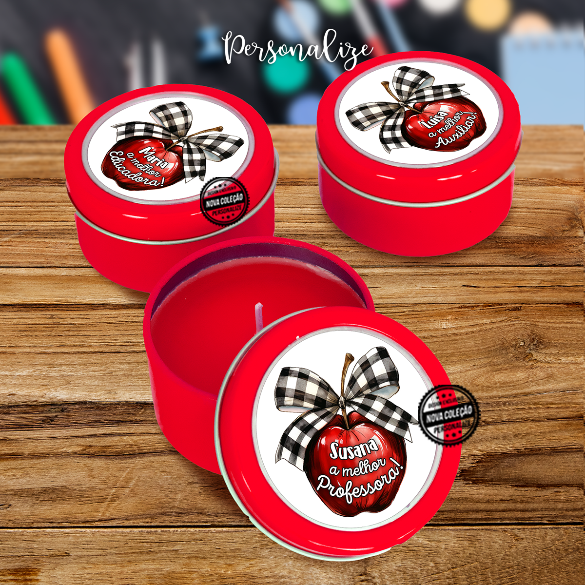 Vela maçã " Professora..."