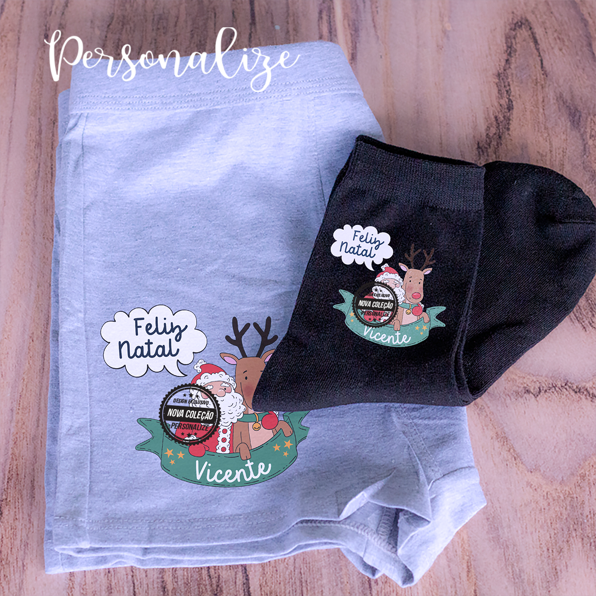 Boxer e/ou meias "Feliz natal"