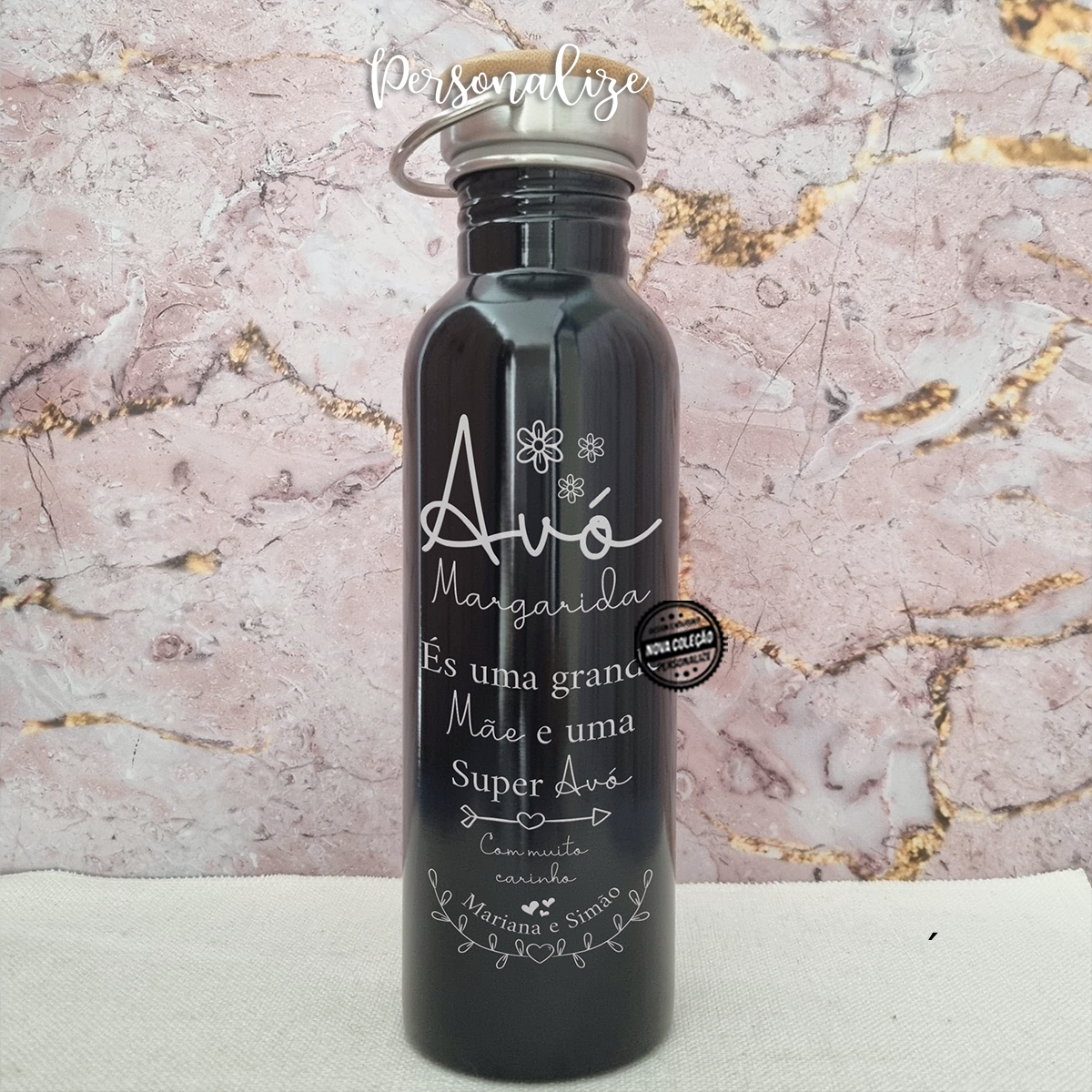 Garrafa vintage "...grande mãe, super avó..."