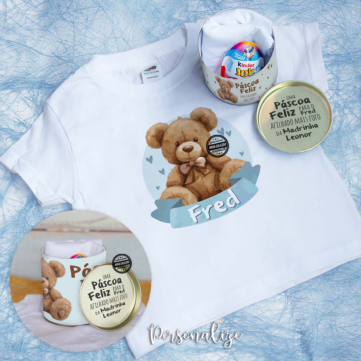 Kit ursinho "Afilhado/afilhada"