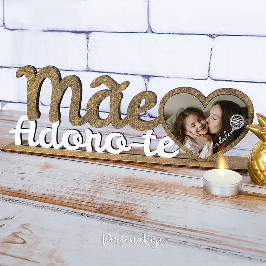 Moldura de madeira "Mãe adoro-te"