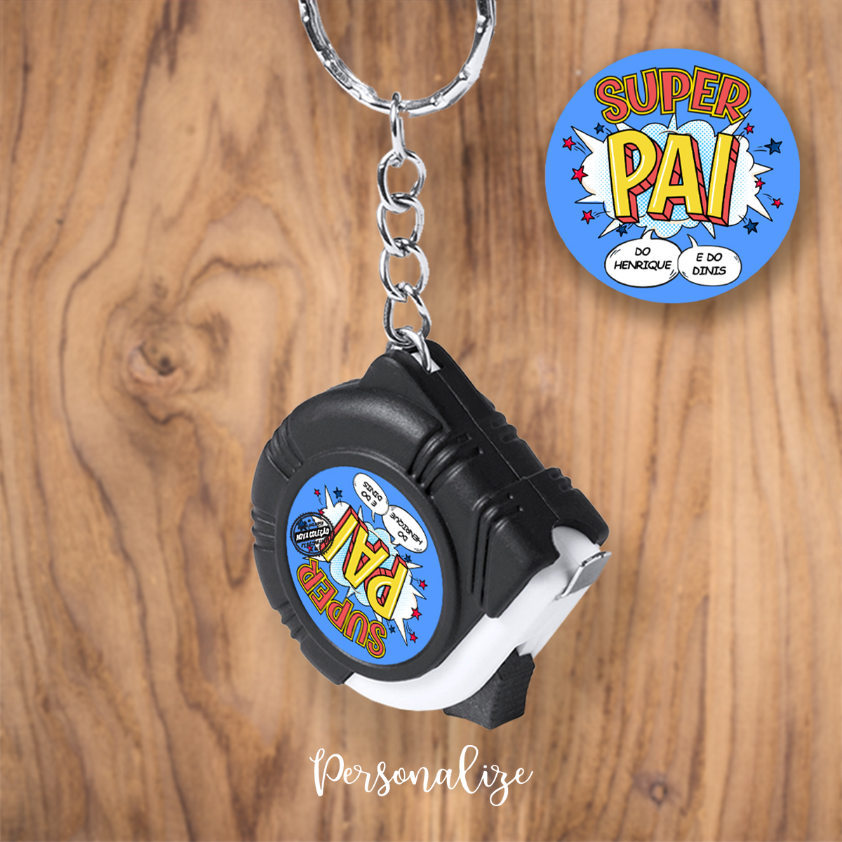 Porta chaves em forma de fita métrica BD "Super pai"