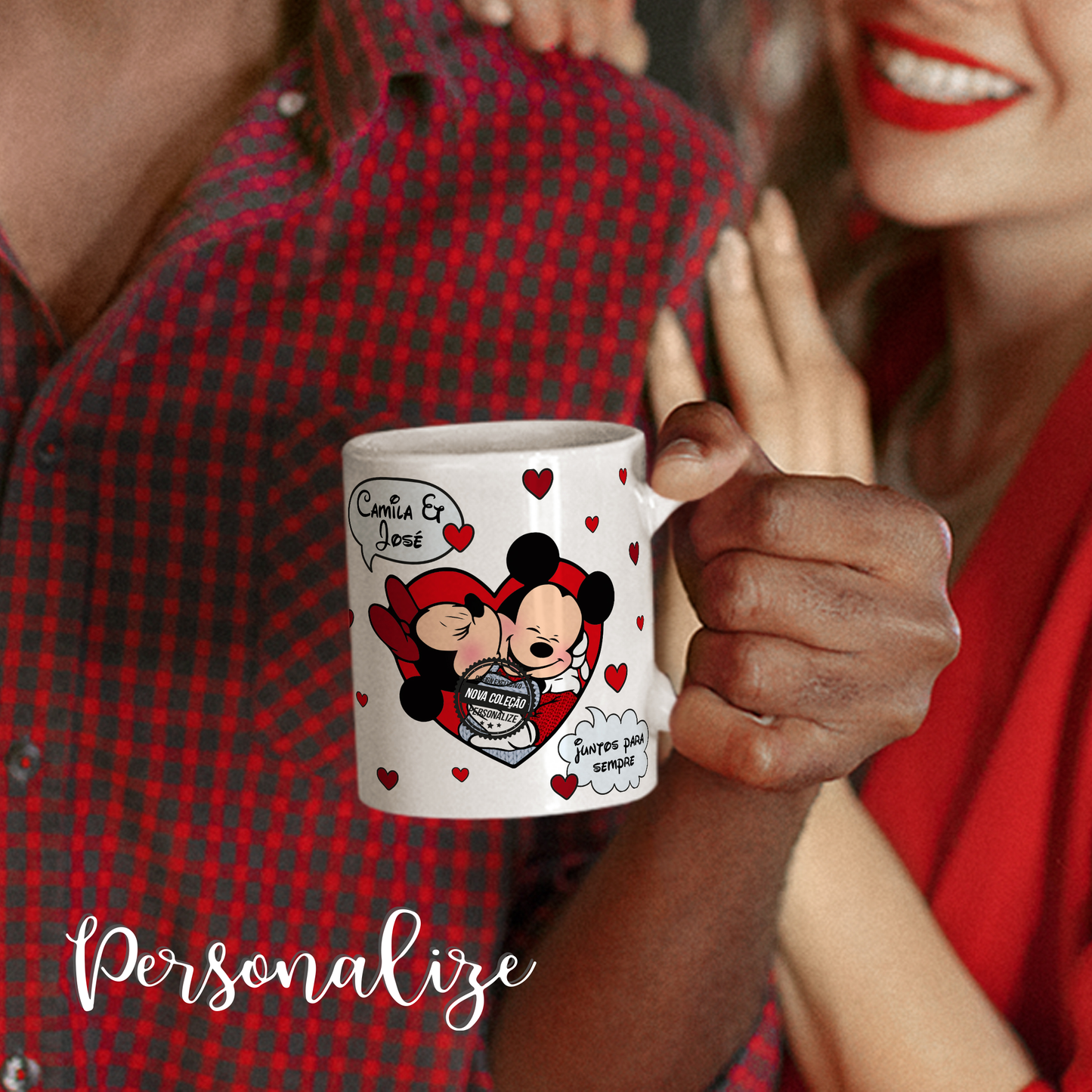 Caneca "Minnie e Mickey"