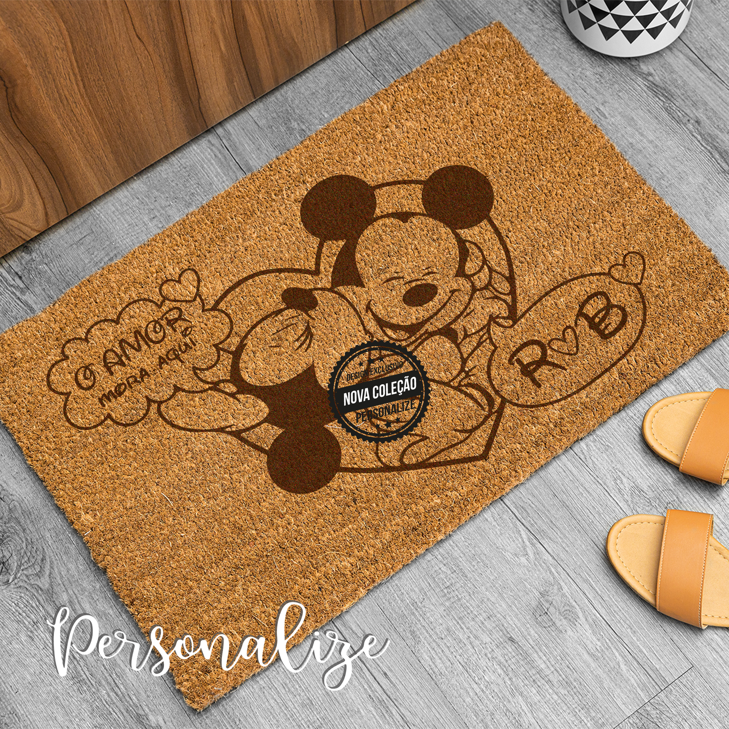Tapete de entrada "Minnie e Mickey"