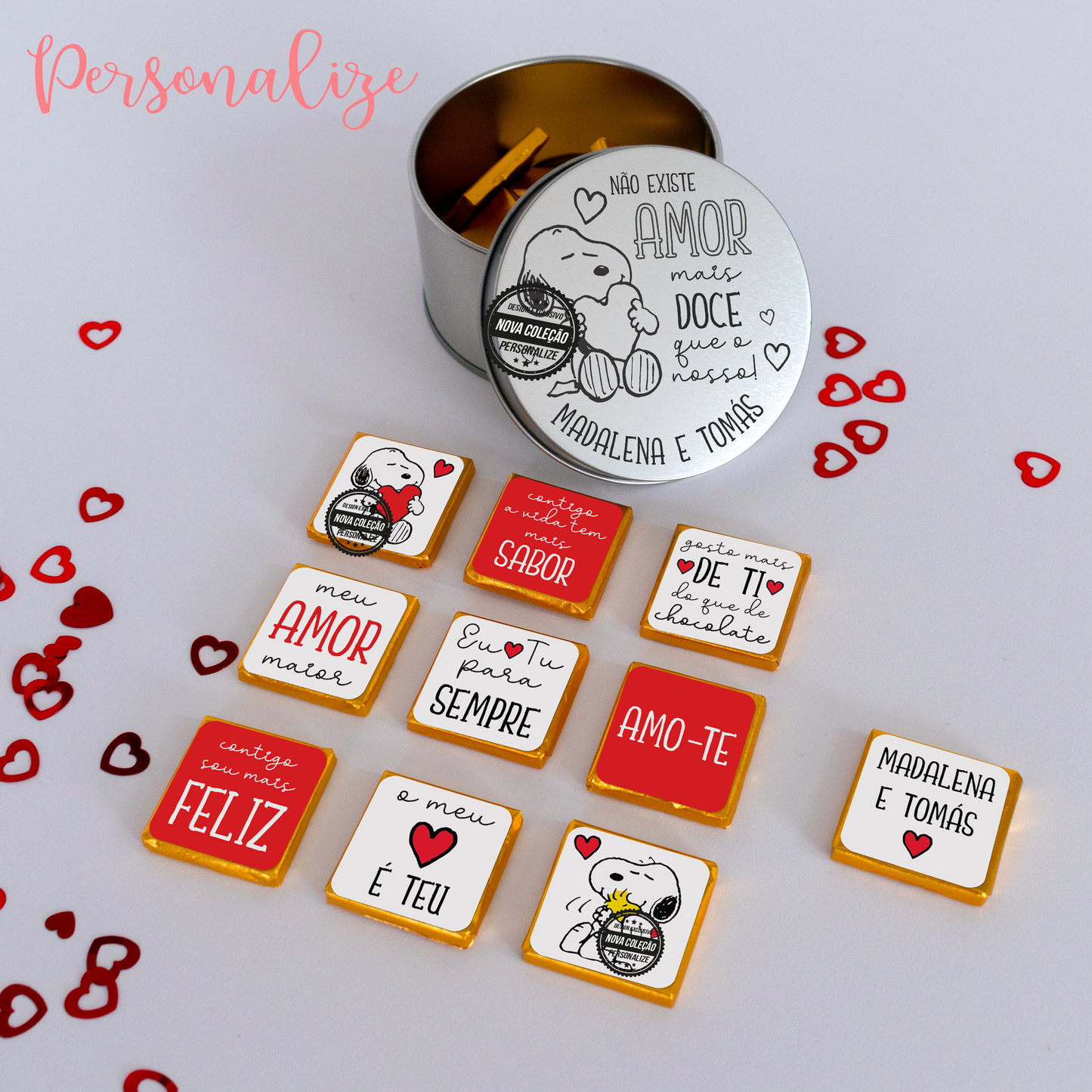 Caixa com napolitanas "Snoopy"