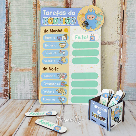 Quadro de tarefas diárias "Labubu"