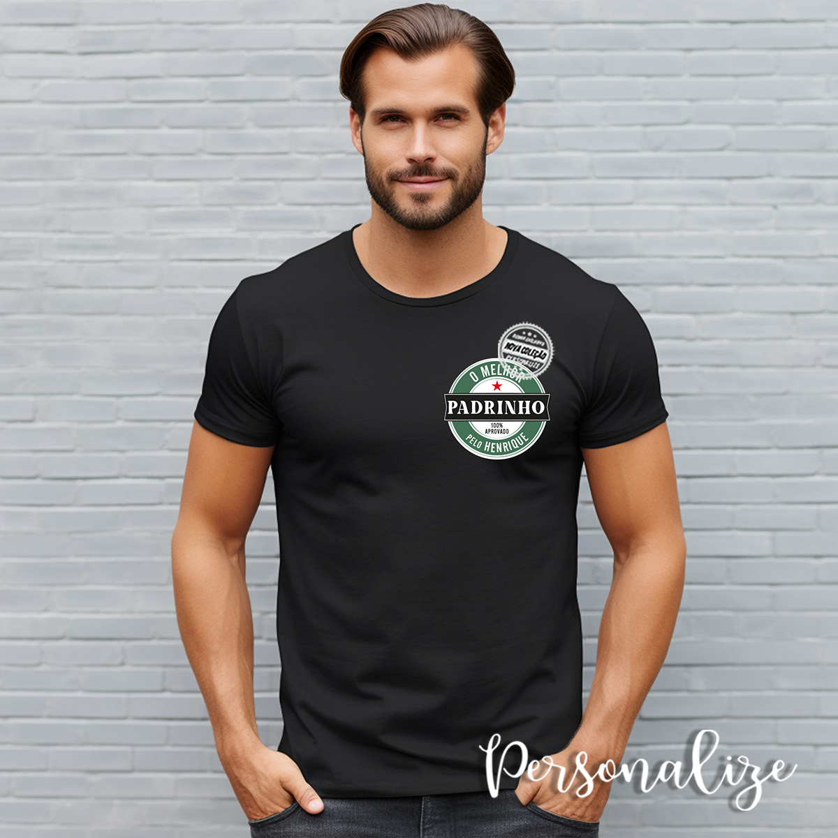 T-shirt padrinho "100% Aprovado"