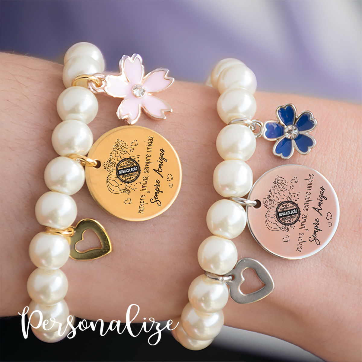 Pulseira de pérolas "Sempre amigas"