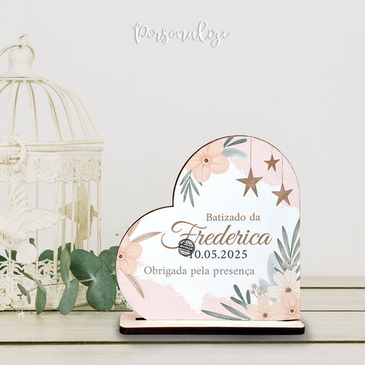 Moldura coração "Batizado"