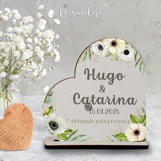 Moldura coração "Obrigado pela vossa presença"