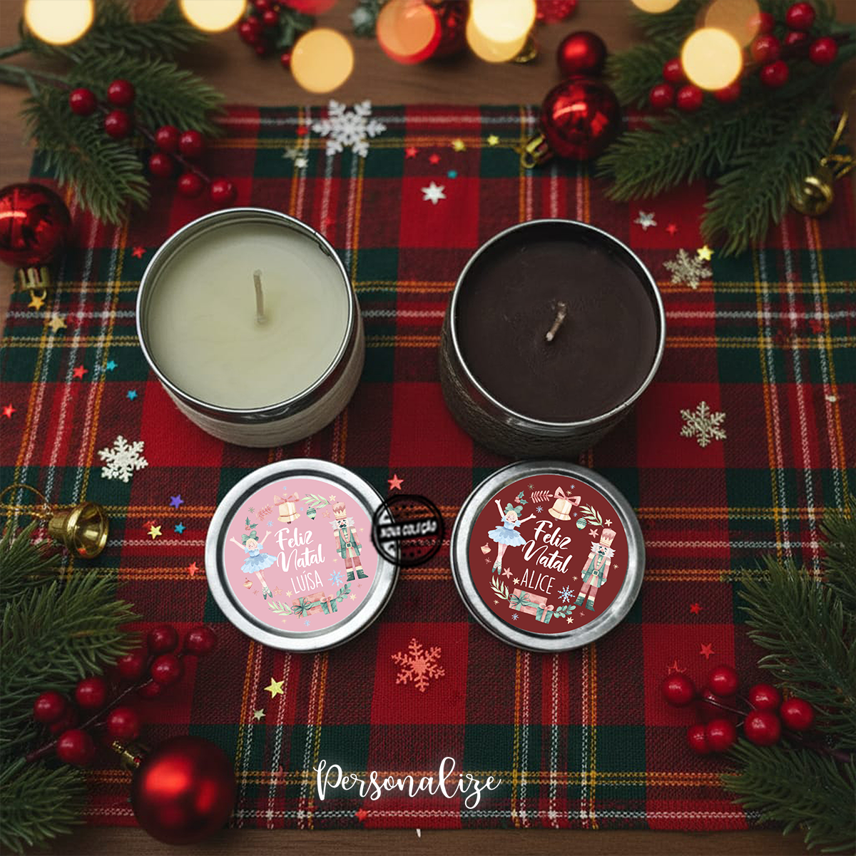 Vela Perfumada Quebra-Nozes "Feliz Natal"