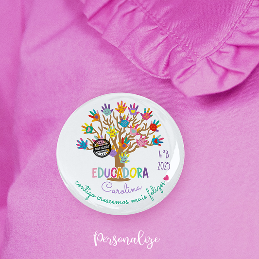 Crachá àrvore mãos "Contigo crescemos..."