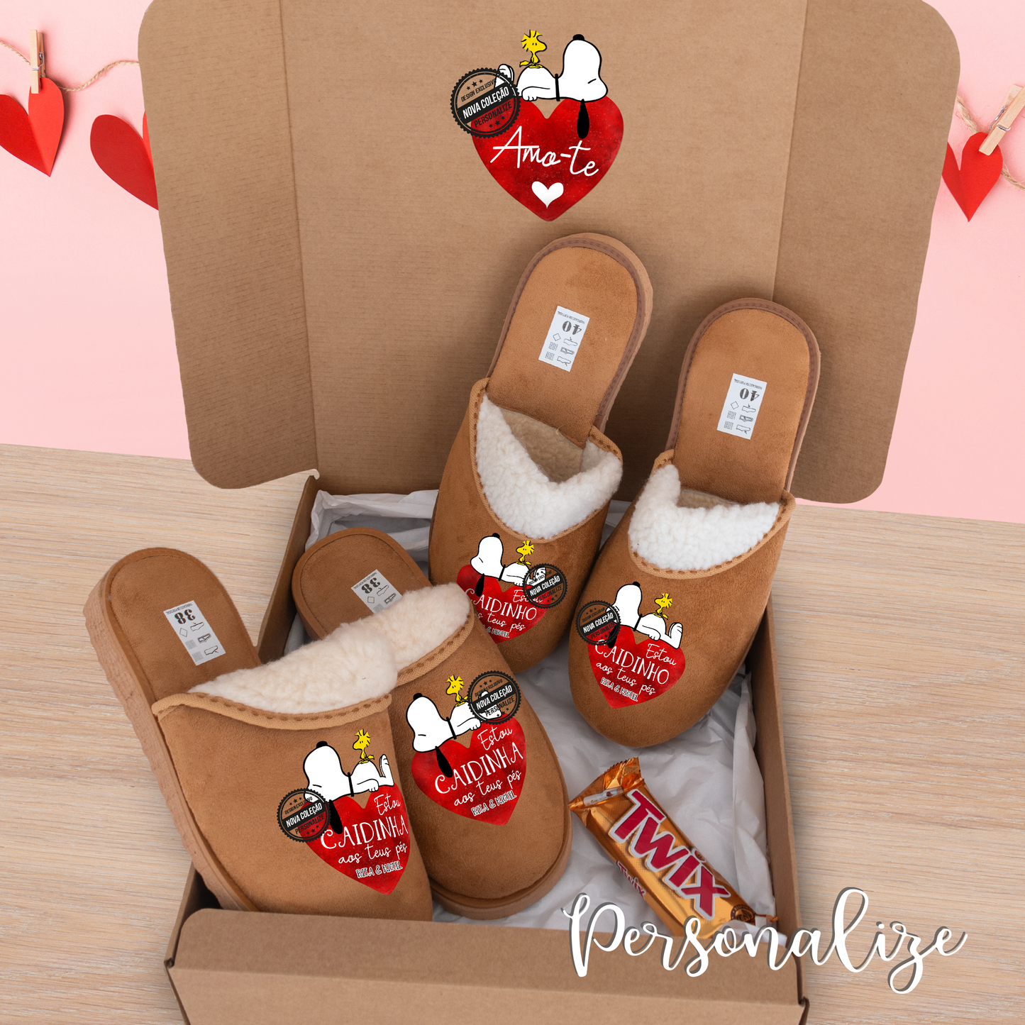 Kit chinelos namorados "Snoopy"